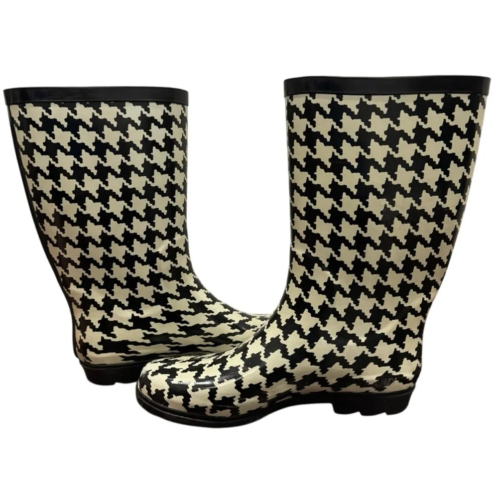 Houndstooth Women's Rain Boots